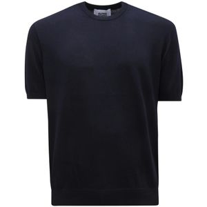 Alpha Studio, Heren, Tops, Blauw, Maat: L Katoen,