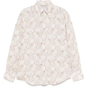Brunello Cucinelli, Heren, Overhemden, Beige, Maat: XL