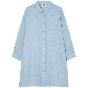 Marina Rinaldi, Dames, Blouses & Shirts, Blauw, Maat: XL Linnen,