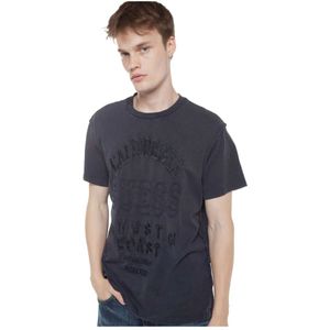 Guess, Heren, Tops, Blauw, Maat: XS Katoen,