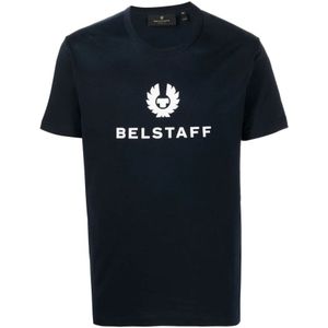 Belstaff, Heren, Tops, Blauw, Maat: L Katoen,