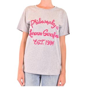 Philosophy di Lorenzo Serafini, Dames, Tops, Grijs, Maat: M Katoen,
