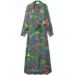 AZ Factory, Dames, Jurken, Groen, Maat: M Zijde,