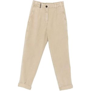 Peserico, Dames, Broeken, Beige, Maat: M