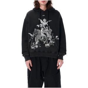 Off White, Heren, Sweatshirts & Hoodies, Zwart, Maat: M Katoen,