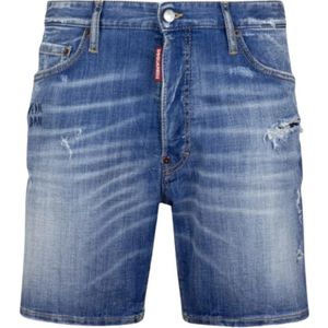 Dsquared2, Heren, Korte broeken, Blauw, Maat: S Katoen,