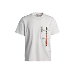 Parajumpers Moonstruck T-Shirt met Borstzak , White , Heren , Maat: XL