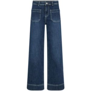 Jeans - Kimberly - Jeans - Effen - Denim, Wide Leg, Mid Waist, Heavy Washed