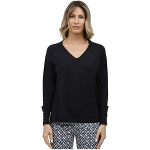 Alpha Studio, Dames, Truien, Blauw, Maat: XS