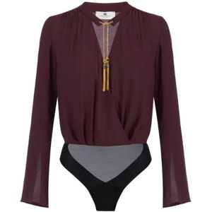 Elisabetta Franchi, Dames, Tops, Rood, Maat: XS Viscose,