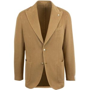 Lubiam, Heren, Jassen, Beige, Maat: L Katoen,