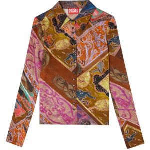 Diesel, Dames, Blouses & Shirts, Veelkleurig, Maat: S