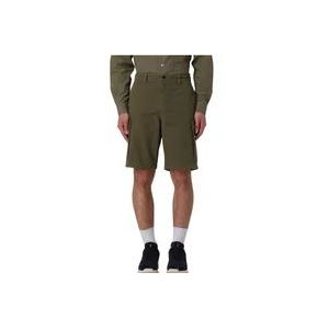 Woolrich Cargo Bermuda Shorts in Gabardine Stof , Green , Heren , Maat: W34