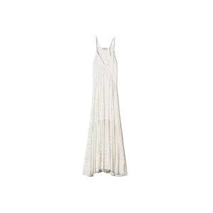 Twinset Lange jurk met bandjes , White , Dames , Maat: S
