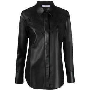 Chloé, Dames, Blouses & Shirts, Zwart, Maat: XS Katoen,