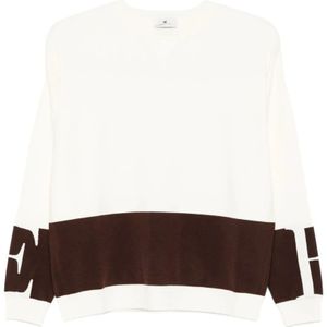 Elisabetta Franchi, Dames, Truien, Wit, Maat: M Viscose,