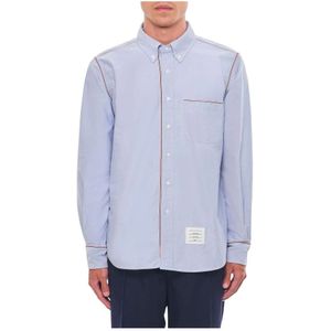 Thom Browne, Heren, Overhemden, Blauw, Maat: L Katoen,
