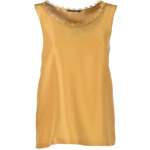 Alberta Ferretti, Dames, Tops, Bruin, Maat: S Zijde,