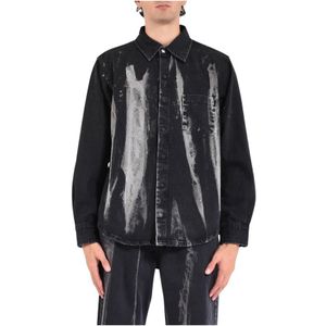 Arte Antwerp, Heren, Overhemden, Zwart, Maat: M Denim,