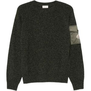Moncler, Heren, Truien, Groen, Maat: XL Wol,