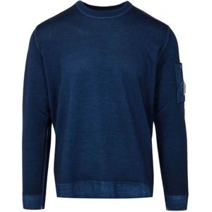 C.p. Company - Merino Wol - Gebreide Trui - Blauw - Ronde Hals
