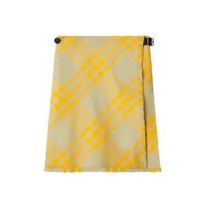 Burberry Geruite Rok met Riem , Yellow , Dames , Maat: 3XS