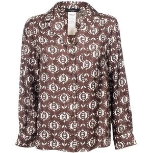 Weekend Max Mara, Dames, Blouses & Shirts, Bruin, Maat: XS Zijde,