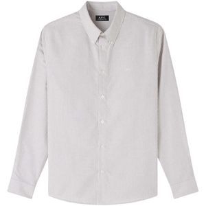 A.p.c., Heren, Overhemden, Grijs, Maat: XL Katoen,
