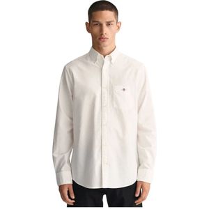 Gant, Heren, Overhemden, Wit, Maat: 2XL Katoen,