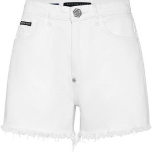 Philipp Plein, Dames, Korte broeken, Wit, Maat: W24 Denim,