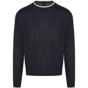 Emporio Armani, Heren, Truien, Blauw, Maat: 2XL Wol,