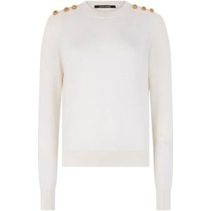 Roberto Cavalli, Dames, Truien, Wit, Maat: XS Wol,