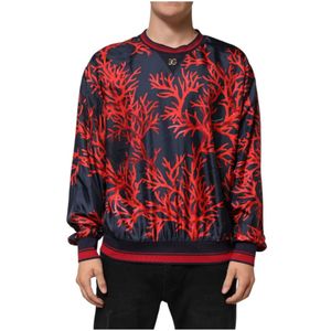 Dolce & Gabbana, Heren, Sweatshirts & Hoodies, Rood, Maat: XL Zijde,