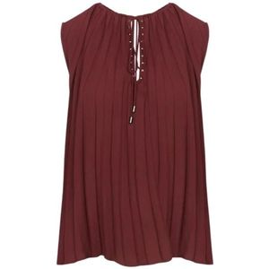 Liu Jo, Dames, Tops, Rood, Maat: 2XS Poliester,