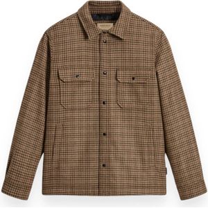 Woolrich Geruite Overshirt in Alaskawol , Beige , Heren , Maat: XL