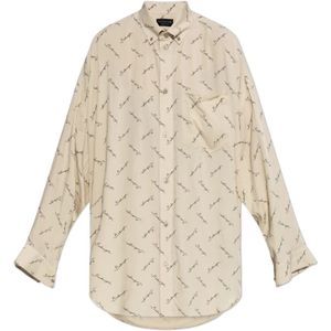 Balenciaga, Dames, Blouses & Shirts, Beige, Maat: S Viscose,