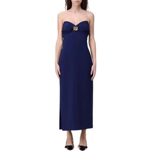 Elisabetta Franchi, Dames, Jurken, Blauw, Maat: L