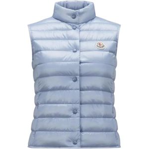 Moncler Lichtblauwe mouwloze donsjas , Blue , Dames , Maat: M