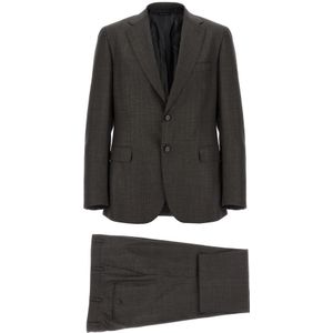 Brioni, Heren, Pakken, Bruin, Maat: 3XL Wol,