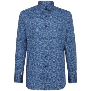 Billionaire, Heren, Overhemden, Blauw, Maat: S Katoen,