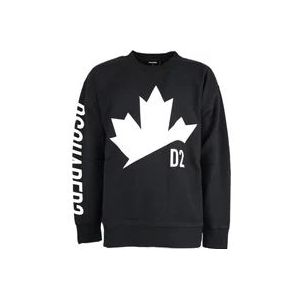 Dsquared2 Iconisch Logo Sweatshirt Upgrade Casual Stijl , Black , Heren , Maat: M
