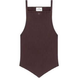 Courrèges, Dames, Tops, Bruin, Maat: S