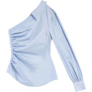 Karl Lagerfeld, Dames, Blouses & Shirts, Blauw, Maat: XS Katoen,