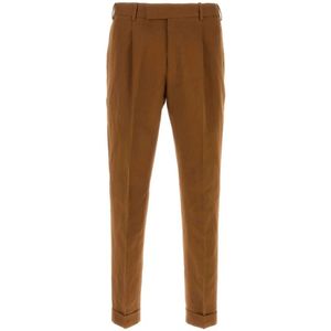 PT Torino, Heren, Broeken, Bruin, Maat: L Katoen,