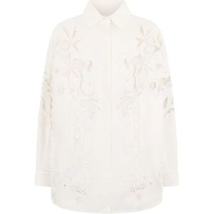 Valentino Garavani, Dames, Blouses & Shirts, Wit, Maat: XS Katoen,