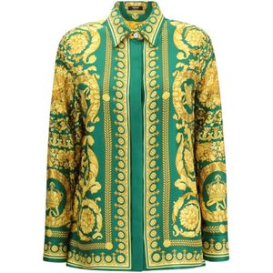 Versace, Dames, Blouses & Shirts, Veelkleurig, Maat: L Zijde,