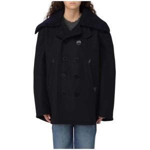 Dsquared2, Dames, Mantels, Blauw, Maat: S Wol,