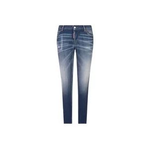Dsquared2 Blauwe Skinny Jeans met Unieke Details , Blue , Dames , Maat: S