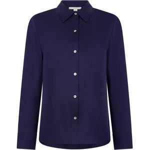 Vince, Dames, Blouses & Shirts, Blauw, Maat: S Zijde,