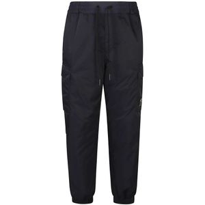 Moncler, Heren, Broeken, Blauw, Maat: M Gabardine,